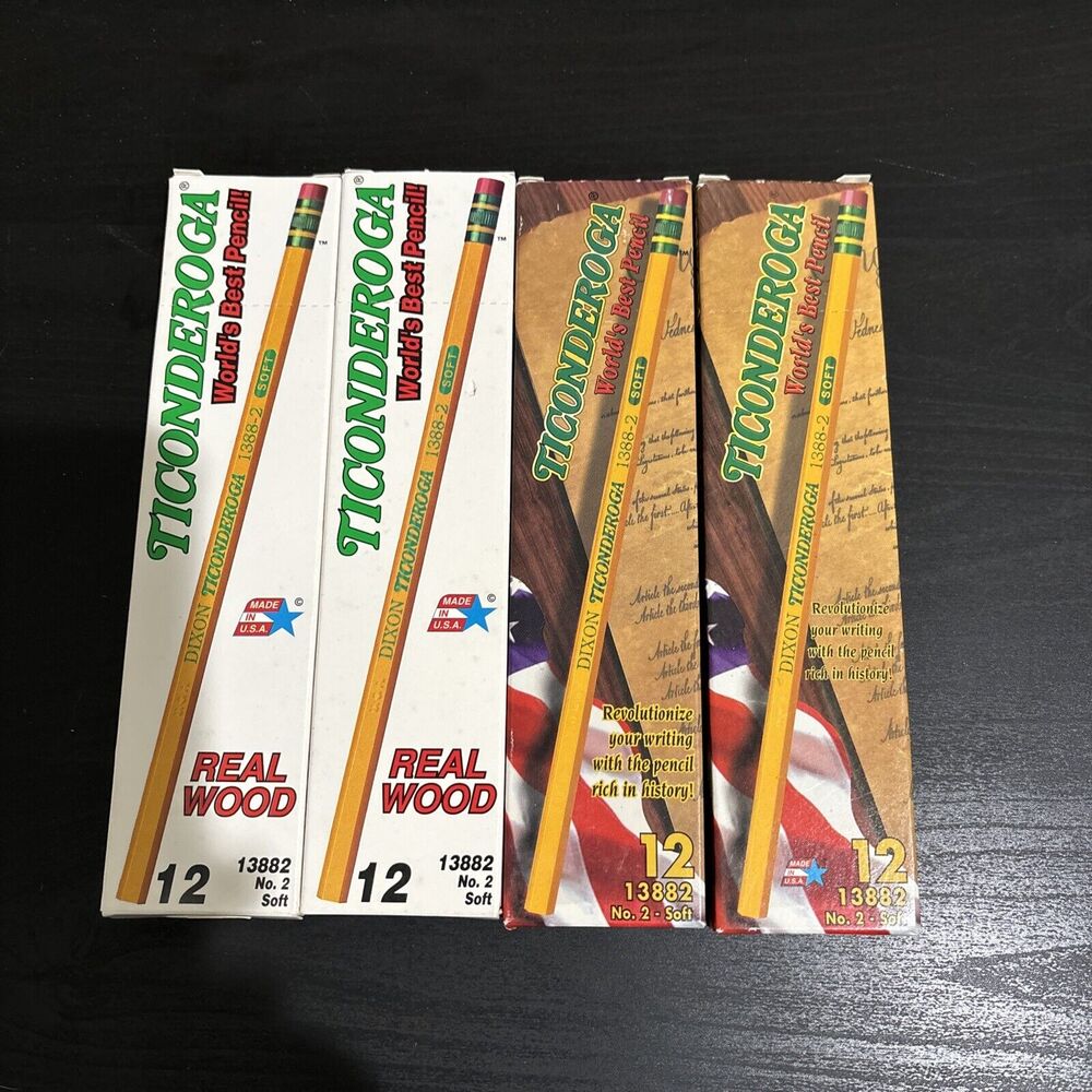 VTG Dixon Ticonderoga Pencils 13882 Wood-Cased #2 Soft Made in USA RARE ****READ
